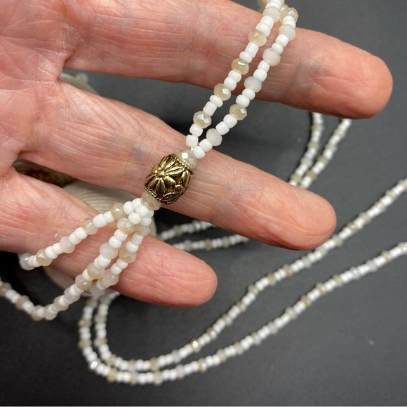 Boho Seed Bead Long Chunky Natural Seisal Balls Necklace - Picture 5 of 8